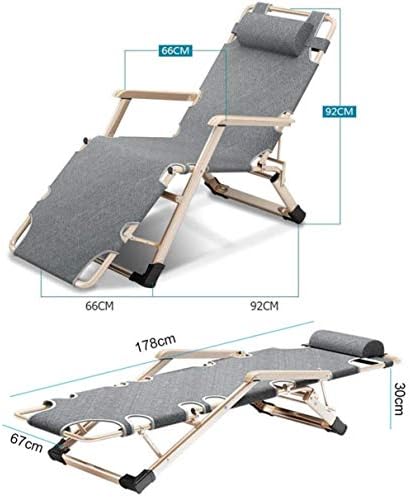 Lounge Outdoor Reclining Sun Lounger Chair with Cushions and Footrest Padded Design for Garden Pool Beach and Camping Folding Sunlounger Deck Chair in Gray Color Comfortable and Stylish Choi ()