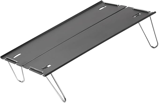 VICASKY 1set Portable Folding Camping Table Lightweight Alloy Desk Legs for Easy Storage for Picnics Beach Hiking and Outdoor Gatherings Black