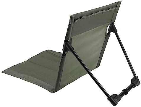 Zerodis Portable Folding Beach Lounge Chair with Backrest - Vibrant Design Oversized Zippered Pocket - Easy to Unfold 600D Oxford Cloth 7075 Aluminum Alloy (Army Green)