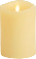 Luminara Realistic Artificial Moving Flame Pillar Candle - Moving Flame LED Battery Operated Lights - Unscented - Remote Ready - Remote Sold Separately - Ivory - 3 x 4.5