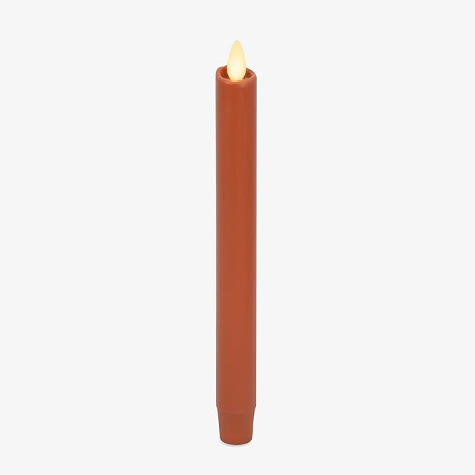 Luminara - Flameless Battery Operated Taper Candle - Adobe Smooth - Pack of 1-1x9.5 - LED Flickering Flame - Realistic Safe for Home Kids and Pets