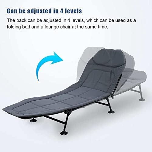 Folding Chair Outdoor Indoor Lounge Chair Reclining Camping Foldable Sleeping Bed Adjustable Lounge
