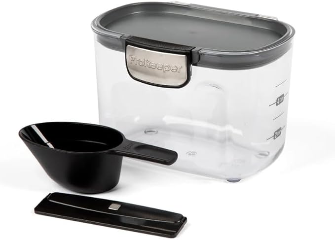 Progressive International ProKeeper+ Clear Plastic Airtight Food Baker's Kitchen Storage Organization Container Canister Set with Magnetic Accessories 2- Piece Set (Specialty Flour 1.5-Quart)