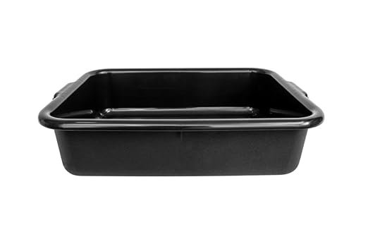 Soro Essentials- 21-1/4 x 17-1/4 x 5 Deep Commercial Bus Box Tub Black Color Plastic - Tote Box Tubs Box Utility Bus Tub Food Service Bus Tub Wash Basin Dish Tub Storage Organizer for Kitchen