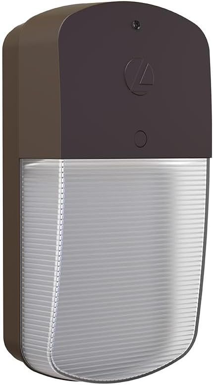 Lithonia Lighting 5.3 Mini LED Wall Pack Outdoor Light Fixture Outdoor Wall Light with 3-Way Selectable CCT 3000K/4000K/5000K Dusk to Dawn Photocell 120V Bronze