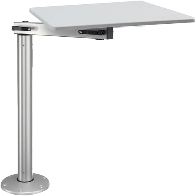 Manufacturers' Select ITC RV Side Table with MOD with Cypress Floor Mount Table Leg System (Light Grey Table Top w/Silver MOD with Cypress Table Leg)