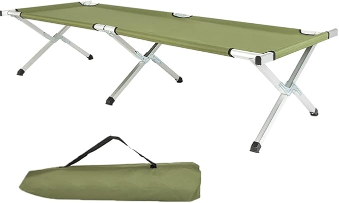 Outdoor Camping Cot Folding Lightweight Bed Portable Camping Cot with Carry Bag for Adults Hiking Hunting Traveling
