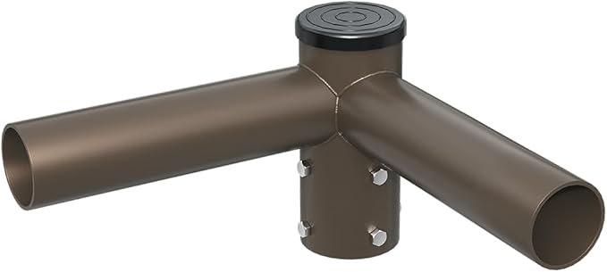 90 Degree Horizontal Tenon Adapter with 2 armsDouble 90 Degree Pole Top Tenon Adapterfor Slip Fitter LED Parking Lot Light Twin Spoke Mounting Bracket (Double 90 Degree Tenon Adapter)