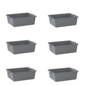 6-Pack 20 x 15 x 7 9 Gallon Gray Polypropylene Plastic Bus Tub/Bus Box
