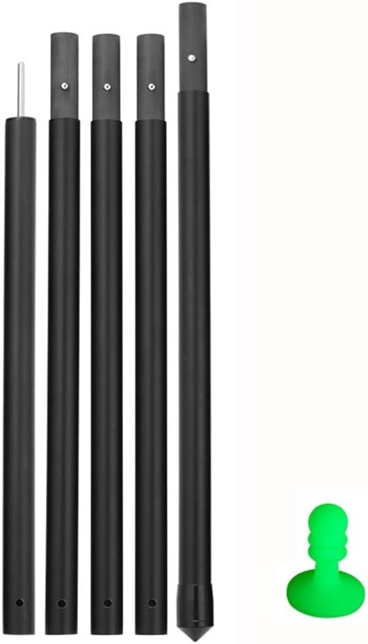 Carbon Fiber Tarp Poles Camping Canopy Adjustable Rods Tent Support Outdoor Hiking Lightweight Portable Multi-Section Design No Tools Required Easy Install Remove Luminous Cap(2.9m)