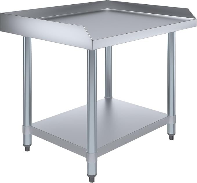 Stainless Steel Equipment Stand with Undershelf + Casters Heavy Duty Commercial Grade NSF Certified (24 Width x 30 Length)