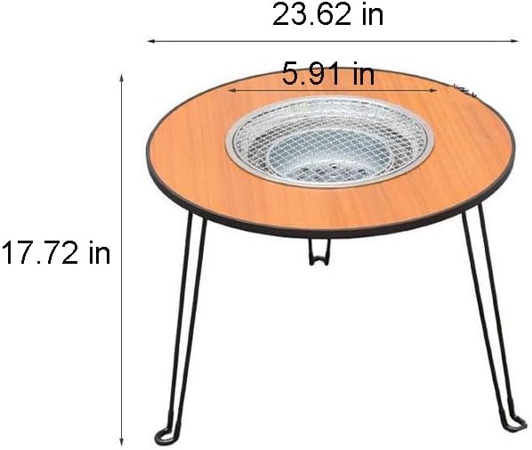 Easy to Install Folding Portable Cooking Household Folding Charcoal Camping Grill Round Table