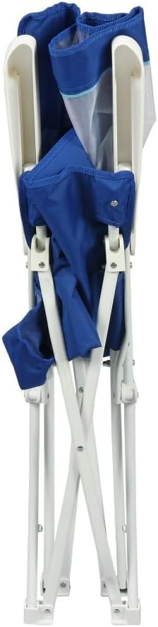 Folding Hard Arm Beach Bag Chair Blue New