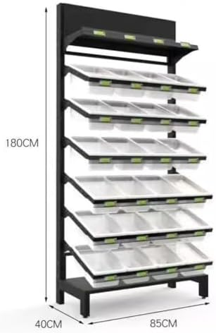 Store Display Rack Wall Mounted Storage Rack Supermarket Convenience StoreSupermarket Vegetable &amp Fruit Display Rack Storage Organizer for Kitchen/Pantry Retail Shelving Unit Multi-Tier