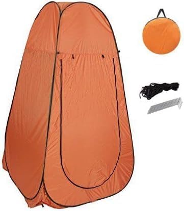 Portable Instant Camping Pop Up Tent - Camping Beach Shade Outdoor Setup for Privacy Shower Toilet for Family Camping Hiking &amp Traveling Tent with Bag (Orange)