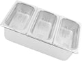 Stainless Steel Buffet Pan with Lid for Restaurant and Event Catering Rectangular Seasoning Box with 3-compartment