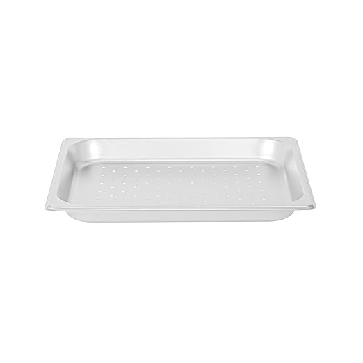Restaurantware Hotel Pan 1 Count 1/2 Half Size Anti-Jam 1.2” Deep Freezable 24 Gauge Stainless Steel Steam Pan - Lid Sold Separately for Use in Commercial Kitchens Catering Event and Parties