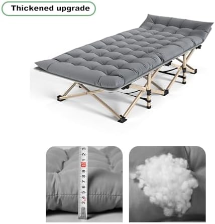 Portable Folding Adult BedAdult Folding Bed Camping Cot Folding Camping Cot with Mat for Adults Heavy Duty Outdoor Bed with Carry Bag Layer Oxford Travel Camp Cots for Camping Spare