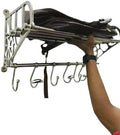 Stainless Steel Wall Shelf with Hooks | Bathroom Kitchen Storage Rack | Durable &amp Rust Resistant