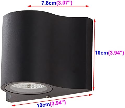 7W LED Outdoor/Indoor External Wall Sconces Light Waterproof Fixture Door Gate Step Stair Surface Mount Lamp Black Pure White