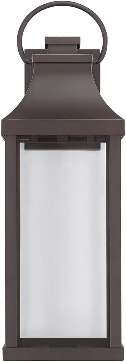 Capital Lighting 946421OZ-GL Bradford Night Sky Clear Glass Rectangular Outdoor Wall Lantern 1-Light 7 Watt 21 H x 7 W Oiled Bronze