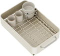 TrailBlaze Under Basin Slide-Out Dish Drying Rack (Matte White Flat Mesh): Heavy-Duty Carbon Steel with Drip Tray – Space-Saving Kitchen Cabinet Organizer for Plates/Bowls