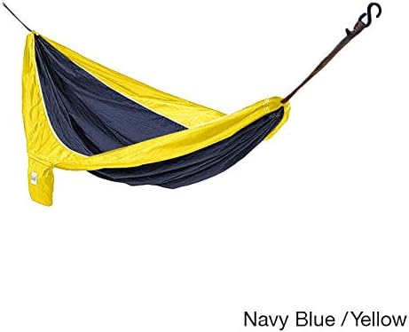 Hammaka Parachute Silk Lightweight Portable Double Hammock In Blue / Brown
