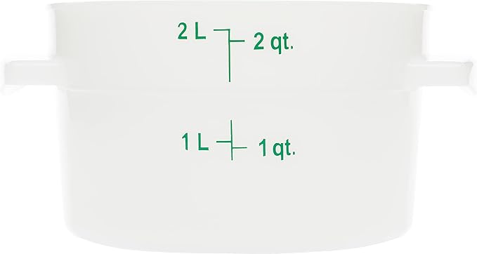 Carlisle FoodService Products Storplus Round Food Storage Container with Stackable Design for Catering Buffets Restaurants Polyethylene (Pe) 2 Quart White