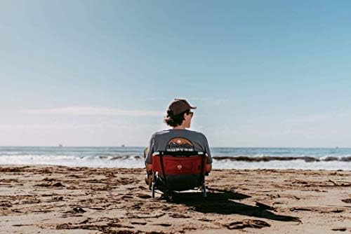 Neso Beach Chairs - Lightweight Portable and Foldable Recliner Beach Chairs for Park Camping and Outdoor Adventures - with Slip Pockets and Shoulder Strap - 2 Pack Lehua Red - Regular