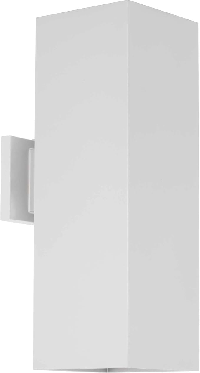 Progress Lighting 6 Aluminum Outdoor Up/Down Wall Lantern Light Square Collection Outdoor P5644-30 White