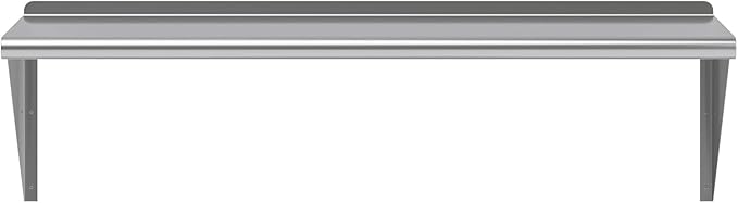 NSF Certified 18 Gauge Heavy Duty Stainless Steel Wall Shelf with Brackets for Kitchens Utility Rooms Storage Offices &amp Home (48 x 18)