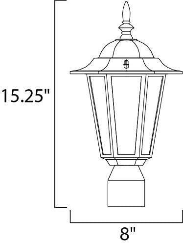 Maxim Lighting 3001CLBK Cast-1 Light Outdoor Pole/Post Mount in Early American Style-7 Inches Wide by 16 inches high Finish Color: Black