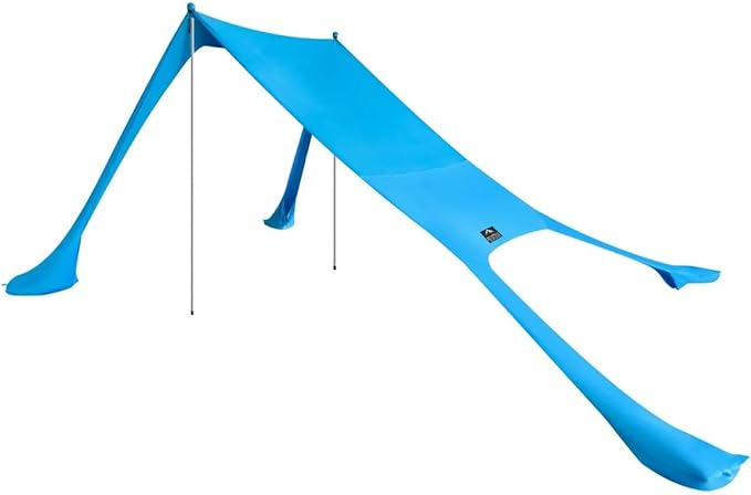 Monoprice 7-Foot 4-Person Sunshade - with UPF 50+ UV Protection Lightweight Lycra Fabric Blue - Pure Outdoor Collection