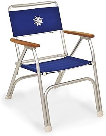FORMA MARINE Boat Chair Blue Deck Folding Marine Aluminum Teak Furniture M100B