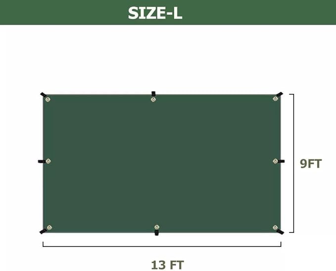 Tent Footprint KANCOKIT PU 3000 Waterproof Tent Ground Cloth Extra Large Size for 3-8 Person Family Camping Tents Ground Sheet Mat with 6 Tent Stakes for Camping Hiking Picnic Backpacking (13 x 9 FT)