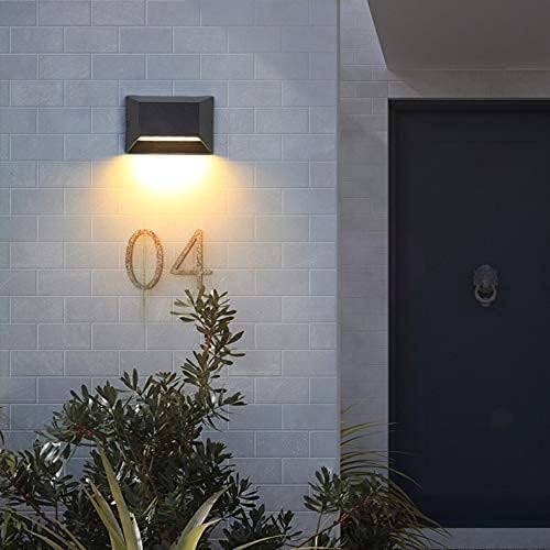 6W LED Outdoor/Indoor External Wall Sconces Light Waterproof Fixture Door Gate Step Stair Surface Mount Lamp Black Warm White