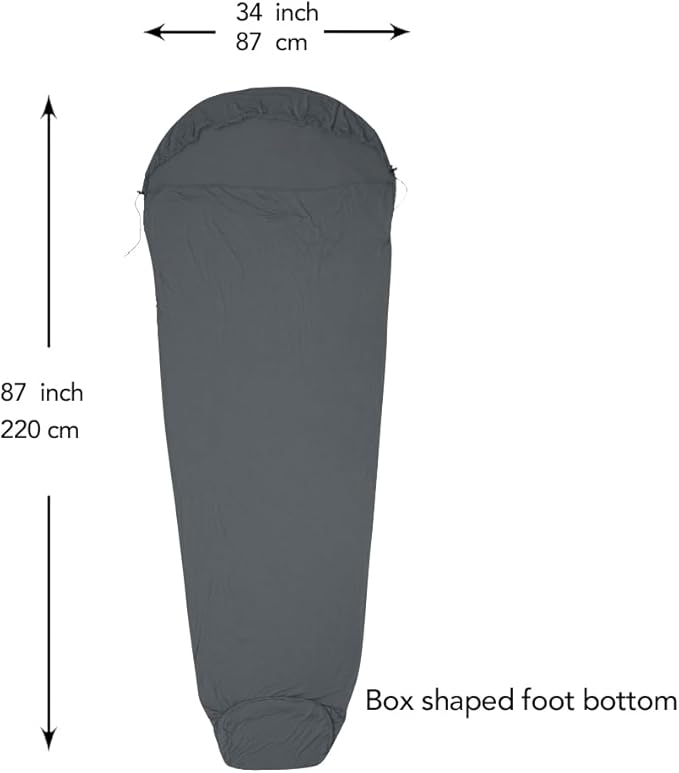 Travel Sheets for Hotel Rayon Derived from Bamboo Stretchy Sleep Sack for Adults Warm Weather/Summer Sleeping Bag Liner for Camping and Travel Rectangular with Pillow Pocket Mummy Cooling Sheets