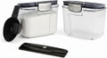 Progressive International ProKeeper+ Clear Plastic Airtight Food Baker's Kitchen Storage Organization Container Canister Set with Magnetic Accessories 2- Piece Set (Specialty Flour 1.5-Quart)