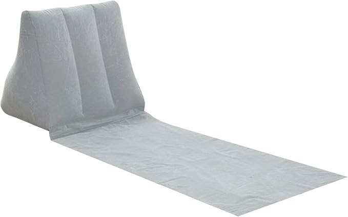 2X Inflatable Outdoor Sun Bath Beach Mat Pillows Flocking Beach Chairs with Backrest Inflatable Lounger for Portable Travel Camping