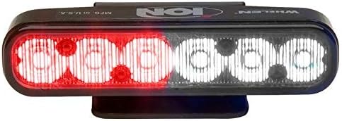 Whelen Ion Series Super-Led Emergency Lighthead - Red/White Split Warning Light for Police &amp Emergency Vehicles - Ultra Bright Professional-Grade - Durable Hard-Coated Lens - 25 Flash Patterns