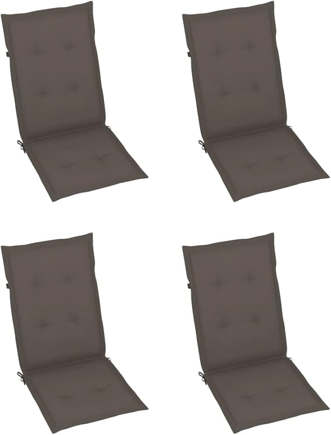 4pc Grey Acacia Reclining Garden Chair Set 27.2x22.4x43.7 5-Position Folding Patio Chairs with Removable Cushions Outdoor Furniture