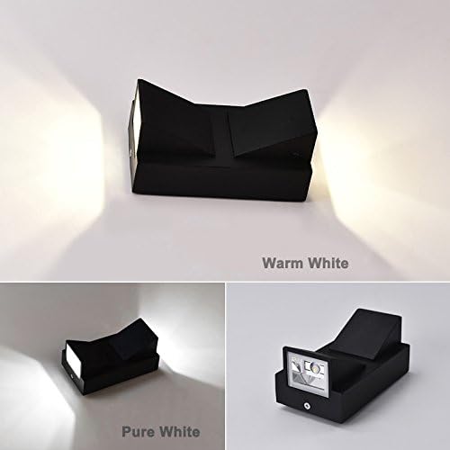 6W LED Outdoor Exterior Wall Step UP/Down Light Fixture Lamp Black Finish Cool White