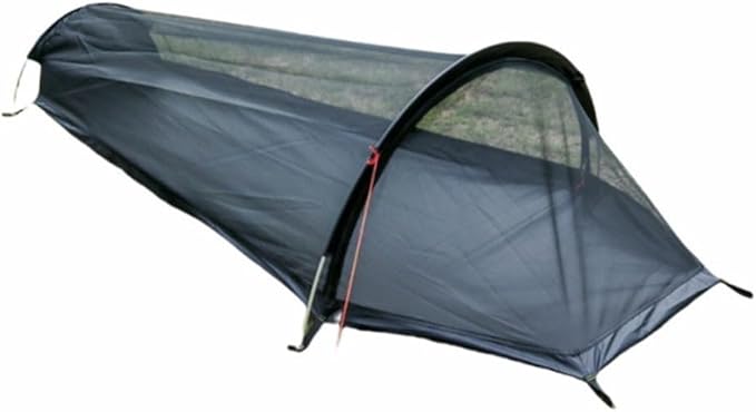 1 Person Bivy Tent Ultralight 0.7kg Backpacking Shelter with 40D Ripstop Fabric 210D Oxford Floor Wind-Resistant Aluminum Frame for 4-Season Outdoor Adventures