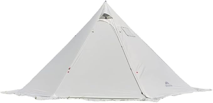 Tipi Hot Tent with Fire Retardant Stove Jack for Flue Pipes 3~4 Person Lightweight Teepee Tents with Snow Skirt for Family Team Outdoor Backpacking Camping Hiking