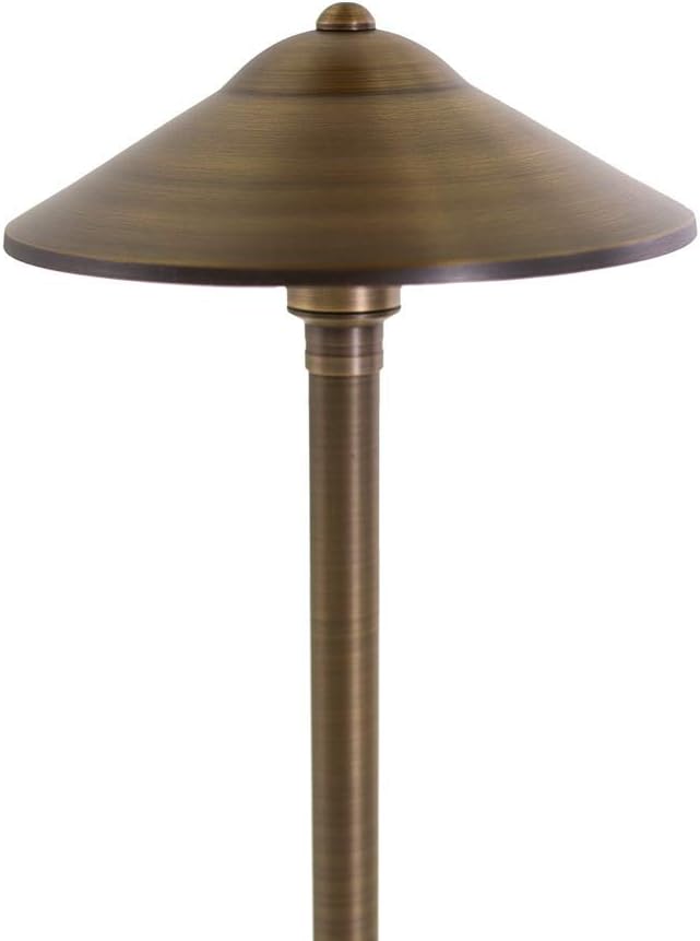 VOLT 12V Brass Max Spread LED Path Light 6-Pack Kit (Bronze) with 150W Low Voltage Transformer for Landscape Lighting on Outdoor Pathway Walkway Garden Driveway or Patio