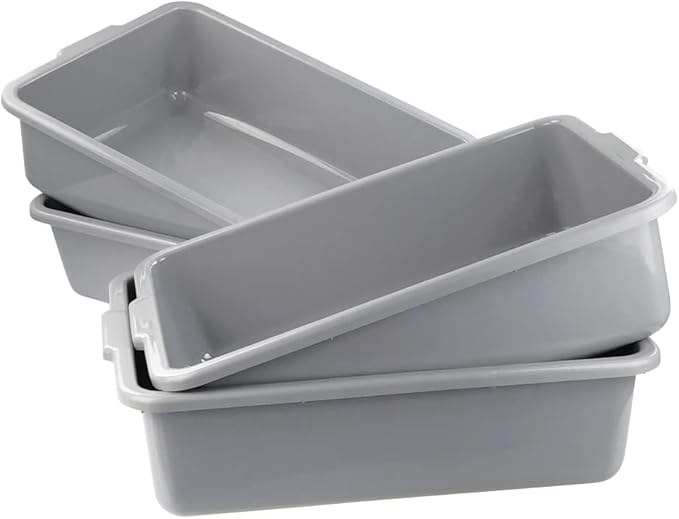 24 L Commercial Bus Box Plastic Bus Tote Gray Pack for 4