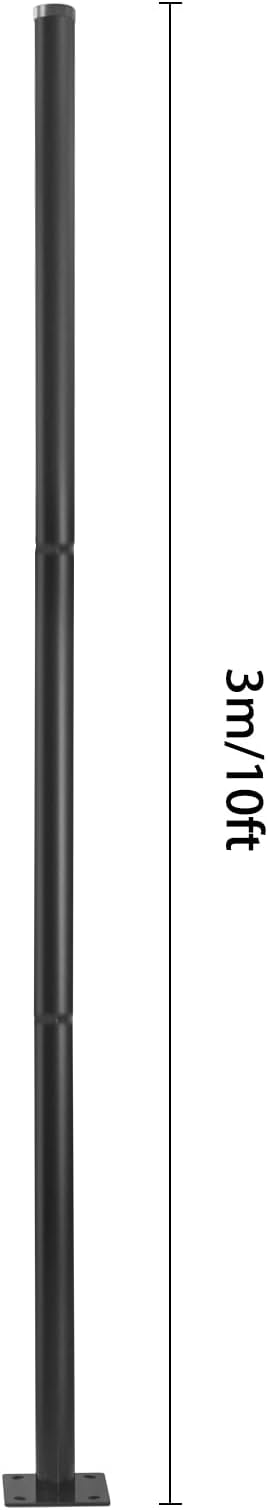 Street Light Pole 10ft Tall Split Street Lamp Post for Outdoor Street Courtyard Parking Lot Lighting Post Fixtures with Mounting Ground Cage (10FT 76mm)