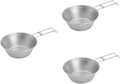 TOYANDONA 3pcs Portable Foldable Stainless Steel Bowl Lightweight Outdoor Camping Dish Handle for Travel Food-grade Material Easy to Clean Compact Design for Hiking and Adventure