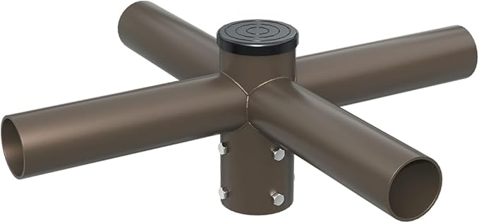 Quad 90 Degree Pole Mount Bracket Slip Fitter Mount Tenon Adapte with 4 Arms  4 Horizontal 90 Degree Spoke Bracket for Slip Fit Street Light Parking Lot Light (4 Horizontal 90 Degree Tenons)