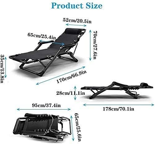 Lounge Outdoor Zero Gravity Reclining Chair Foldable Lounge Chair Waterproof Lightweight Portable Ideal for Patio Beach Camping Black (Grey)